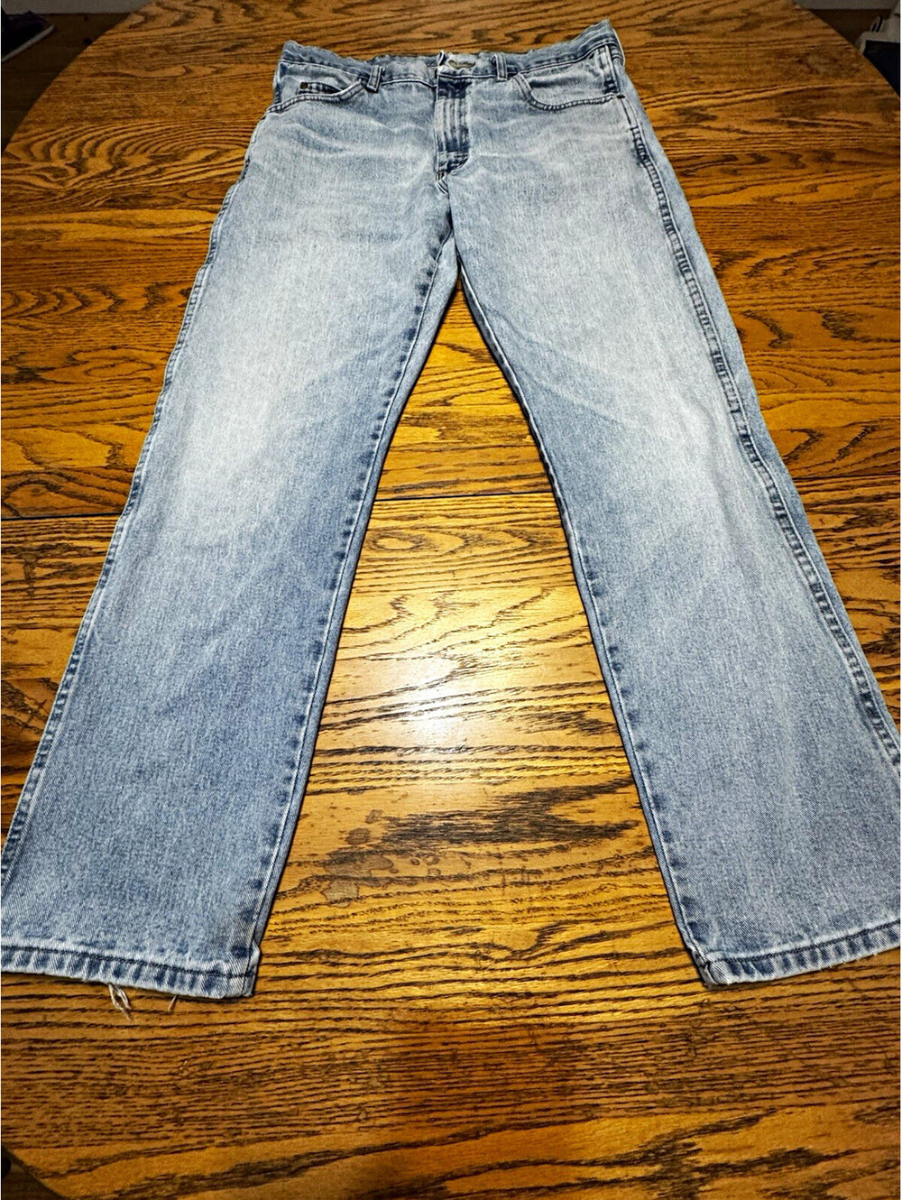 Wrangler Cowboy Cut Jeans Men’s 36 Bootcut Light Wash Denim Cotton 5-Pocket